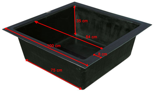 GFK-Becken eckig E100 - XXL-Produkt (Art.Nr.15031)