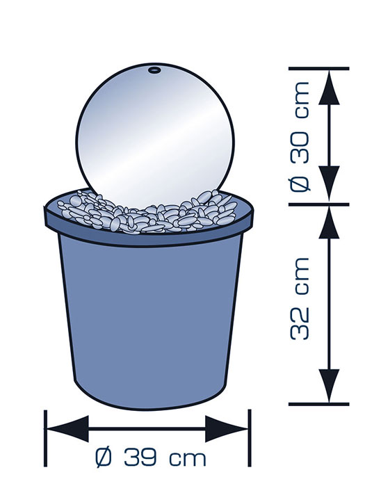 Brunnen mit Edelstahlkugel, WaterBall 300 von FIAP (Art.Nr. FI2603)
